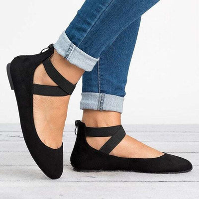 Women’s Leopard Print Casual Soft Round Toe Elastic Strap Flats