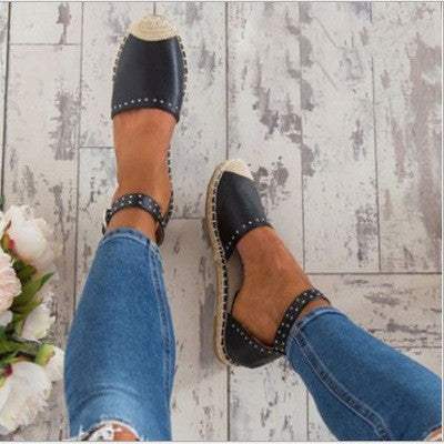 Womens Stylish Flat Buckle Single Shoes for Daily Wear