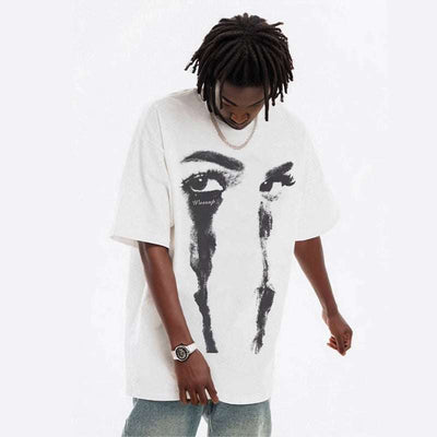 American Hip Hop Chic Brand Cotton Short Sleeve Boys' Vintage Loose Top