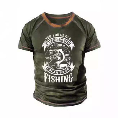 Men's Retro quality Short Sleeve T-shirt Outdoor 3D