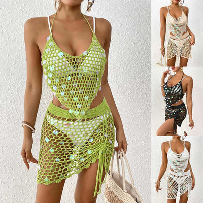 Women's Vacation Beach Suit Stitching Bikini Two piece Set