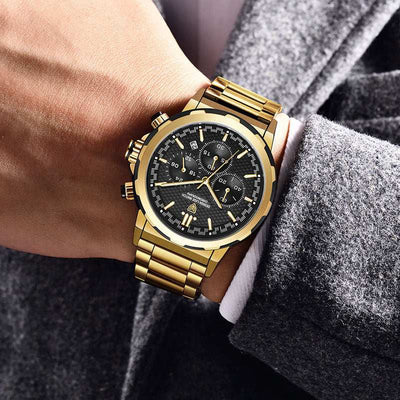Classic Steel Strap Business Multifunction Watch - Waterproof